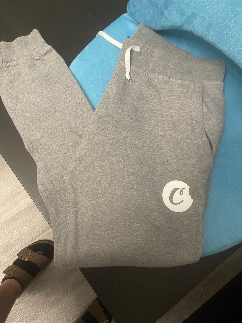 Gray Logo Sweatpants with Drawstring Waist